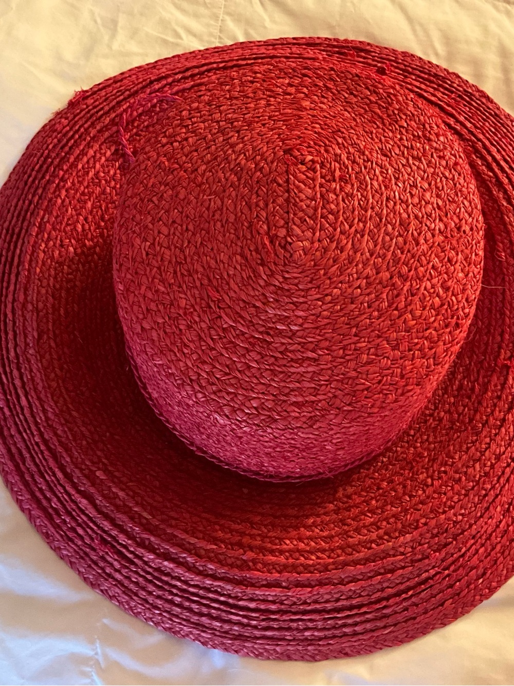 Scala Vibrant Red Woven Sun Hat